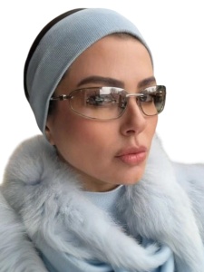 Ochelari de soare dama Y2K, design slim rectangular, stil wraparound, rama metalica subtire, pentru plaja si tinute moderne de vara - Img 6