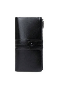Portofel pentru dama, multiple compartimente, din piele ecologica, 10 x 20 cm, culoarea negru, theCasius.® - Img 2