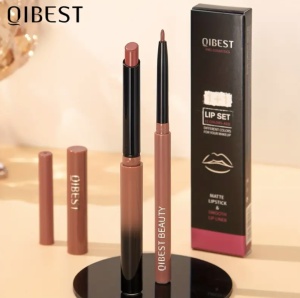 Set Lip kit format din creion de buze si ruj solid, ultrarezistent, culori pigmentate, culoarea 005 - Img 3
