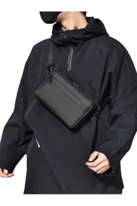 Borseta tip geanta de mana, sling, unisex, 22 x 4 x 14 cm, culoarea negru