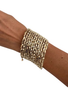 Bratara dama vintage geometrica multistrat cu margele CCB, design elegant - Img 2
