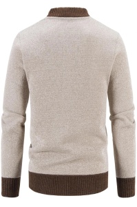 Cardigan pentru barbati tip jacheta captusita cu fleece cu logo brodat - Img 3