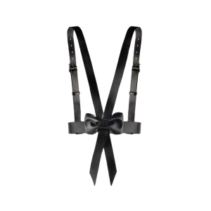 Curea ham vestimentar cu catarama patrata, funda accesoriu la spate (latime 3 cm, lungime 118 cm, lungime curea 108 cm), culoarea negru - Img 5