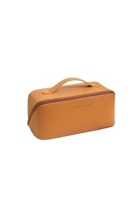 Organizator de mare capacitate, tip borseta pentru articole de toaleta, machiaj, cosmetice pentru femei, potrivita pentru calatorie, 24x12x13 cm, culoarea maro, The Casius.®