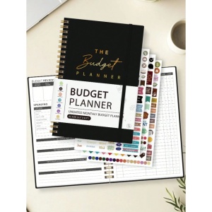 Planificator de Buget Lunar, 112 Foi, Jurnal pentru Economii și Gestionarea Cheltuielilor, negru - Img 3