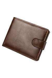 Portofel din piele ecologica pentru barbati, spatios, 10 x 13 cm, compartimente multiple, culoarea maro, theCasius.® - Img 2