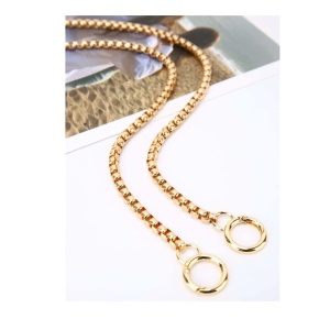 Curea pentru geanta dama tip lant, accesoriu pentru geanta din metal pentru calatorie, potrivire universala, model B, culoarea auriu - Img 4