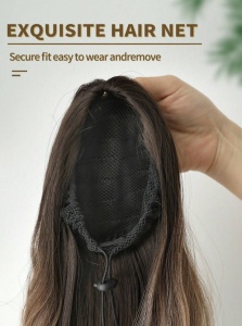 Extensie tip coada de par ondulat, lungime 65 cm, culoarea ombre blond inchis - Img 4
