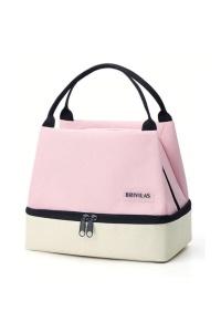 Geanta de pranz portabila din poliester pentru scoala, birou, calatorie, model Duo, 20 x 14 x 24 cm, culoarea roz, theCasius.® - Img 2