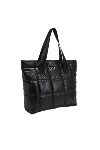 Geanta tote minimalista pentru dama, design matlasat, lungime 47 cm, culoare negru, The Casius.®