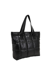 Geanta tote minimalista pentru dama, design matlasat, lungime 47 cm, culoare negru, The Casius.® - Img 2