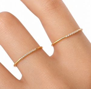Inel elegant dama cu stras, otel inoxidabil placat cu aur 18K, design rafinat, rezistent - Img 2