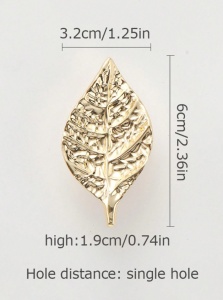 Maner frunza vintage pentru dulap si sertar, stil nordic, design decorativ elegant - Img 5