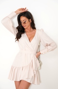 Rochie scurtă „ANNA” - Bej