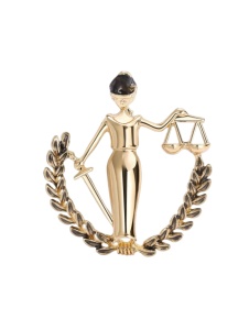 Brosa femei, Zeita Justitiei, design elegant, auriu, 4.5x4cm