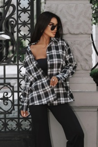 Cămașă de flanel BLINK - Negru + alb
