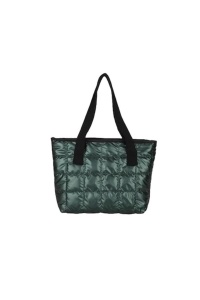 Geanta tote de umar, model matlasat carouri, lungime 42 cm, culoare verde, The Casius.®