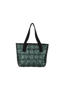 Geanta tote de umar, model matlasat carouri, lungime 42 cm, culoare verde, The Casius.® - Img 2