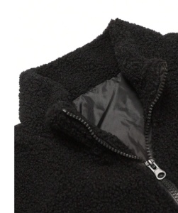 Jacheta barbati, maneca lunga, color block, fermoar, material plush, all season, casual - Img 5