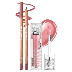 Set 2 Produse pentru Buze – Creion de Buze și Luciu de Buze, Rezistente la Apă și Transfer, Pigmentare Intensă, Long Lasting, nuanta 08+10