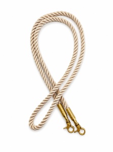 Curea pentru geantă din franghie împletită cu accesorii metalice, bej