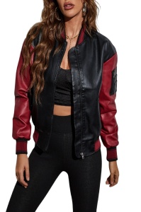Geaca Dama Bomber din Piele Ecologica, Model cu Umar Cazut, Stil Casual Modern
