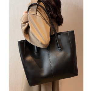 Geanta Shopper cu portofel la interior simpla, fara inchidere, 42 cm, culoarea negru - Img 4