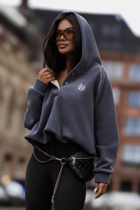 Hanorac fleece LOOM - Grafit + bej