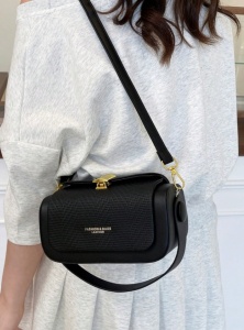 Mini geanta dreptunghiulara cu maner crossbody, design minimalist elegant, capacitate mare, dimensiuni 10 x 20 cm, culoarea negru - Img 3