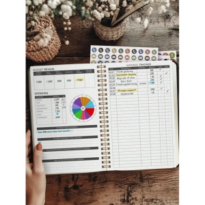 Planificator de Buget Lunar, 112 Foi, Jurnal pentru Economii și Gestionarea Cheltuielilor, negru - Img 4