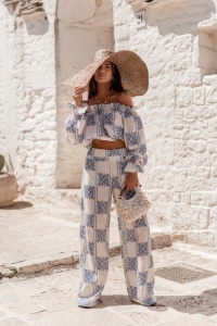 Set lenjerie MIA - albastru Ricamo