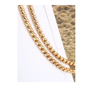 Curea pentru geanta dama tip lant, accesoriu pentru geanta din metal pentru calatorie, potrivire universala, model B, culoarea auriu - Img 5