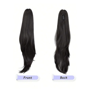 Extensie de par model coada de cal, prindere cleste, lungime 60 cm, culoarea negru - Img 6