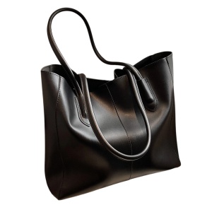 Geanta Shopper cu portofel la interior simpla, fara inchidere, 42 cm, culoarea negru