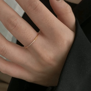 Inel elegant dama cu stras, otel inoxidabil placat cu aur 18K, design rafinat, rezistent - Img 3
