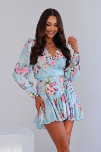 Rochie scurta ANNA - Albastru grădină