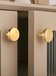 Set 4x Buton de sertar din aliaj, maner rotund minimalist pentru sertar sau dulap, 2.5 x 2.3 x 1.5 cm, culoarea auriu - Img 4