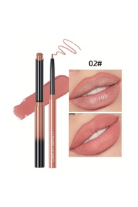 Set Lip kit format din creion de buze si ruj solid, ultrarezistent, culori pigmentate, culoarea 002 - Img 2