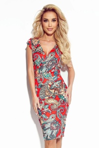BOYKA Rochie mulate cu decolteu în V - model boho ROȘU
