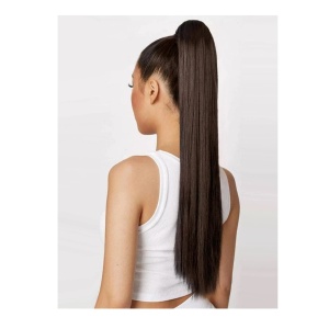 Coada de par extensie Ponytail, par drept, 60 cm, culoarea saten inchis - Img 3