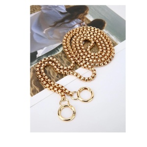 Curea pentru geanta dama tip lant, accesoriu pentru geanta din metal pentru calatorie, potrivire universala, model B, culoarea auriu - Img 2
