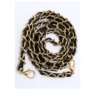 Curea pentru geanta dama tip lant cu interior de microfibra, accesoriu din metal, potrivire universala, culoarea negru si auriu - Img 5
