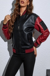 Geaca Dama Bomber din Piele Ecologica, Model cu Umar Cazut, Stil Casual Modern - Img 5