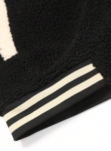 Jacheta barbati, maneca lunga, color block, fermoar, material plush, all season, casual - Img 6