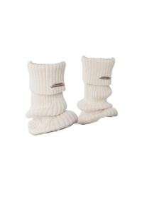 Jambiere pentru dama cu volane, calduroase, marime universala, culoarea alb, The Casius.®