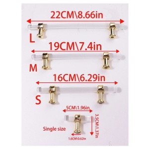 Maner sertar din rasina tip banda, transparent cu detalii aurii, pentru sertare si dulapuri, design elegant - Img 4