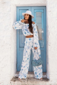 Set lenjerie MIA - Albastru Floria