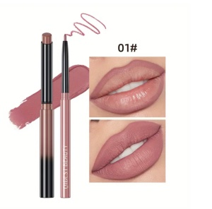 Set Lip kit format din creion de buze si ruj solid, ultrarezistent, culori pigmentate, culoarea 001