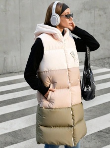 Vestă damă cu glugă, design multicolor, stil casual modern, călduroasă și confortabilă - Img 5