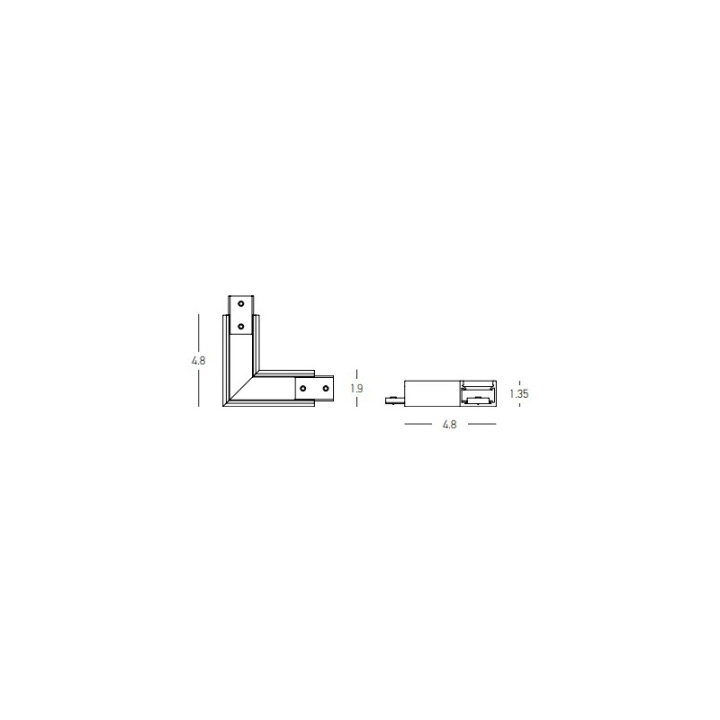 Conector colt orizontal aplicat sina magnetica 15mm Ultra Slim Extra - Negru - Img 3